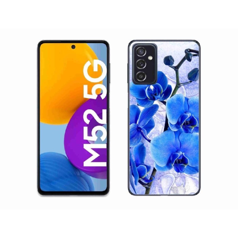 Gelový kryt mmCase na mobil Samsung Galaxy M52 5G - modré květy