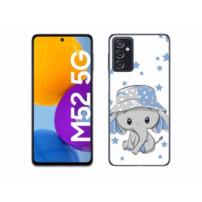 Gelový kryt mmCase na mobil Samsung Galaxy M52 5G - modrý slon