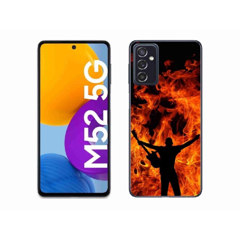 Gelový kryt mmCase na mobil Samsung Galaxy M52 5G - muzikant a oheň