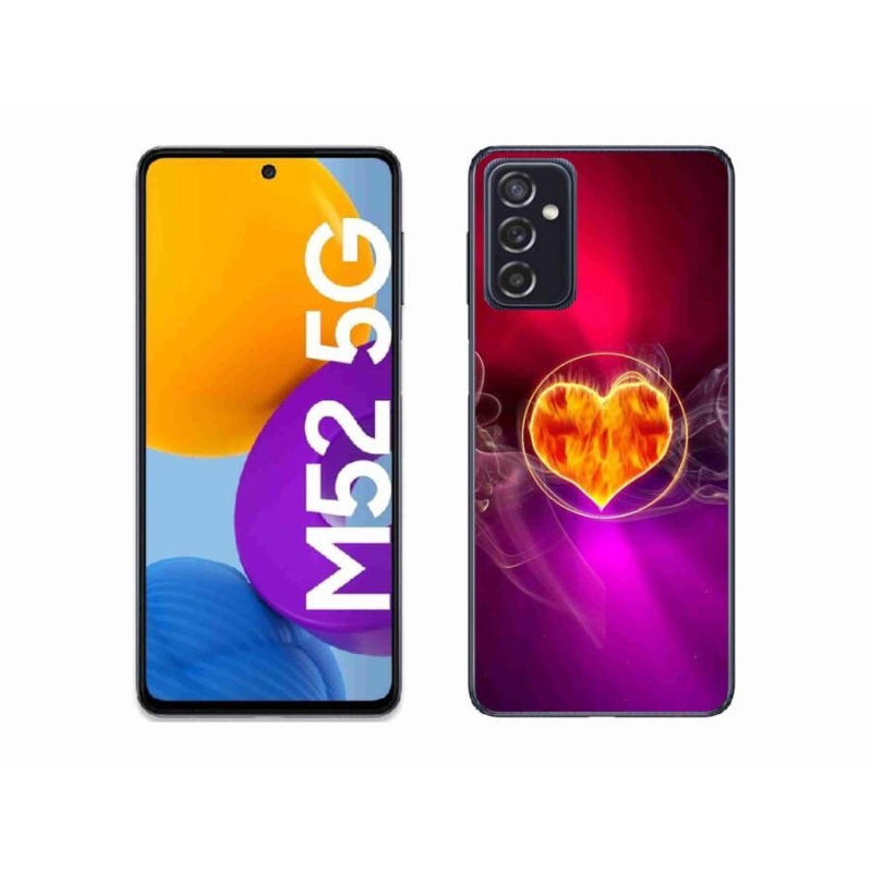Gelový kryt mmCase na mobil Samsung Galaxy M52 5G - ohnivé srdce