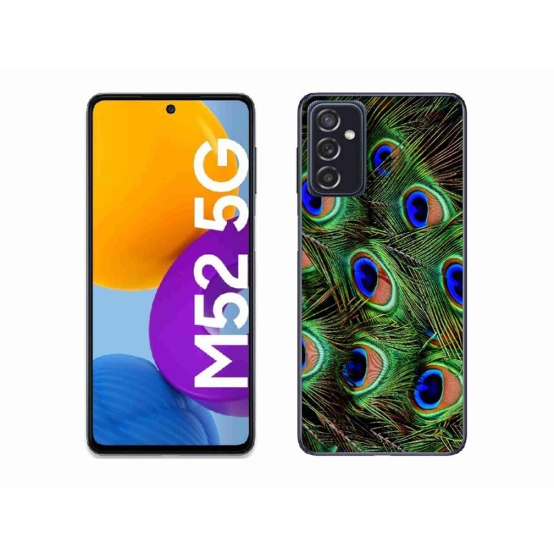 Gelový kryt mmCase na mobil Samsung Galaxy M52 5G - paví peří