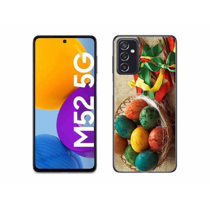 Gelový kryt mmCase na mobil Samsung Galaxy M52 5G - pomlázky a vajíčka