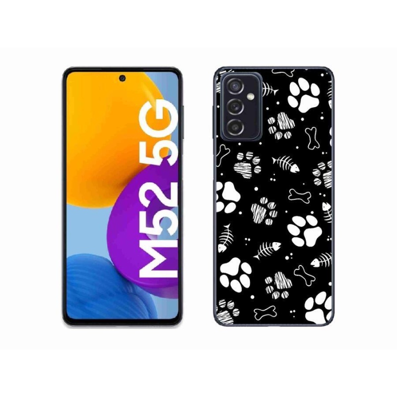 Gelový kryt mmCase na mobil Samsung Galaxy M52 5G - psí tlapky