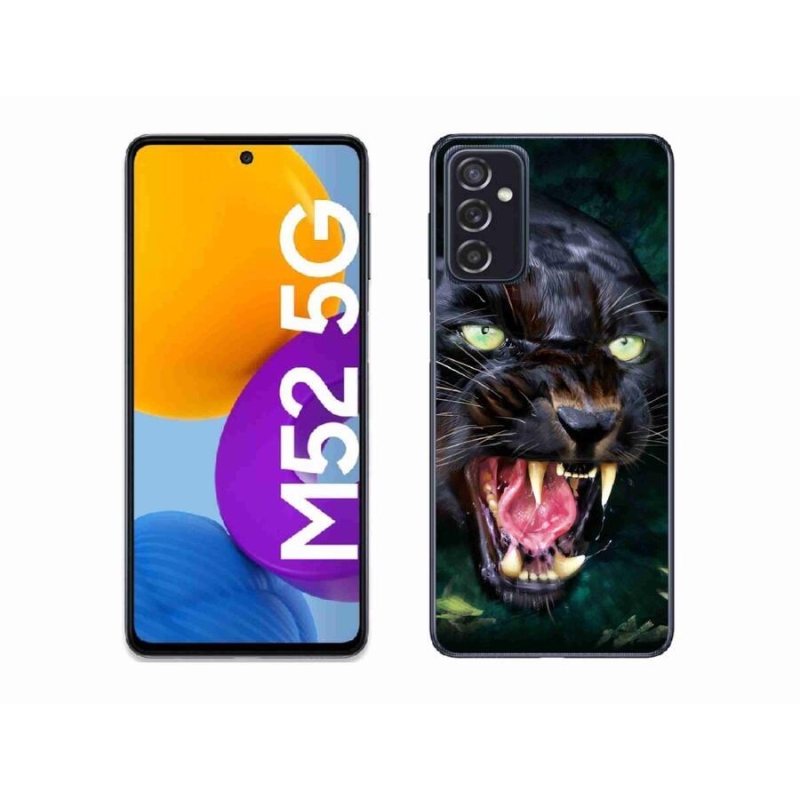 Gelový kryt mmCase na mobil Samsung Galaxy M52 5G - rozzuřený černý panter