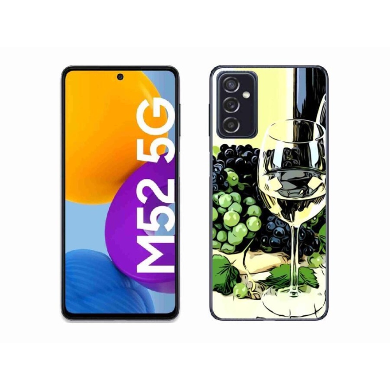 Gelový kryt mmCase na mobil Samsung Galaxy M52 5G - sklenka vína