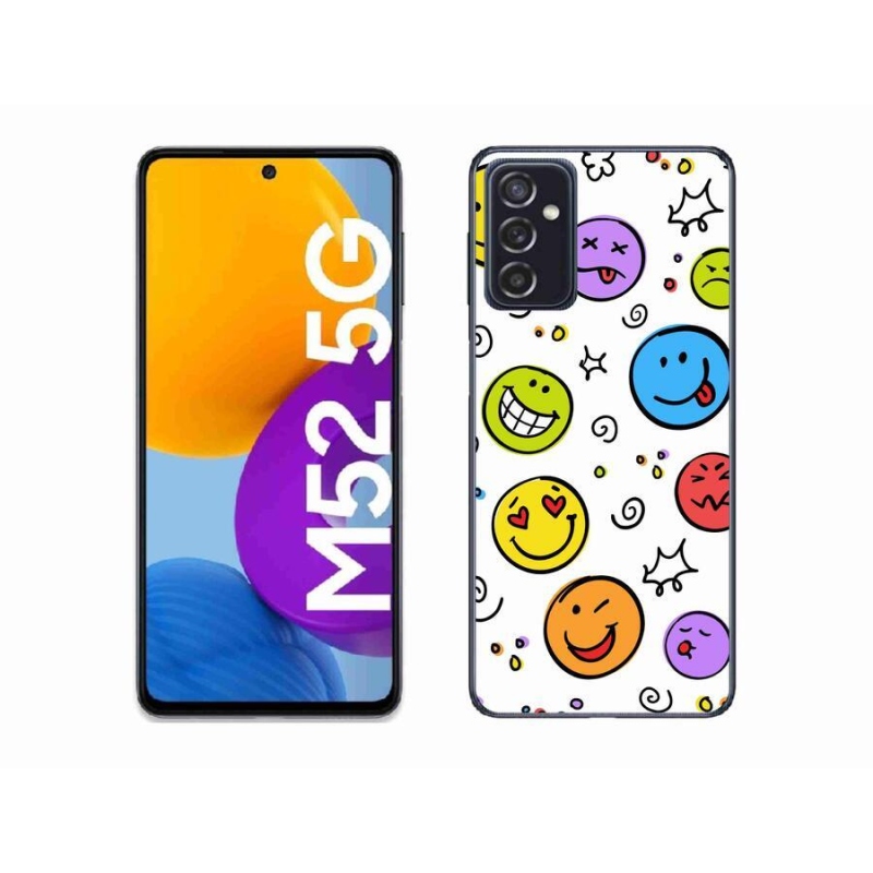 Gelový kryt mmCase na mobil Samsung Galaxy M52 5G - smajlíci