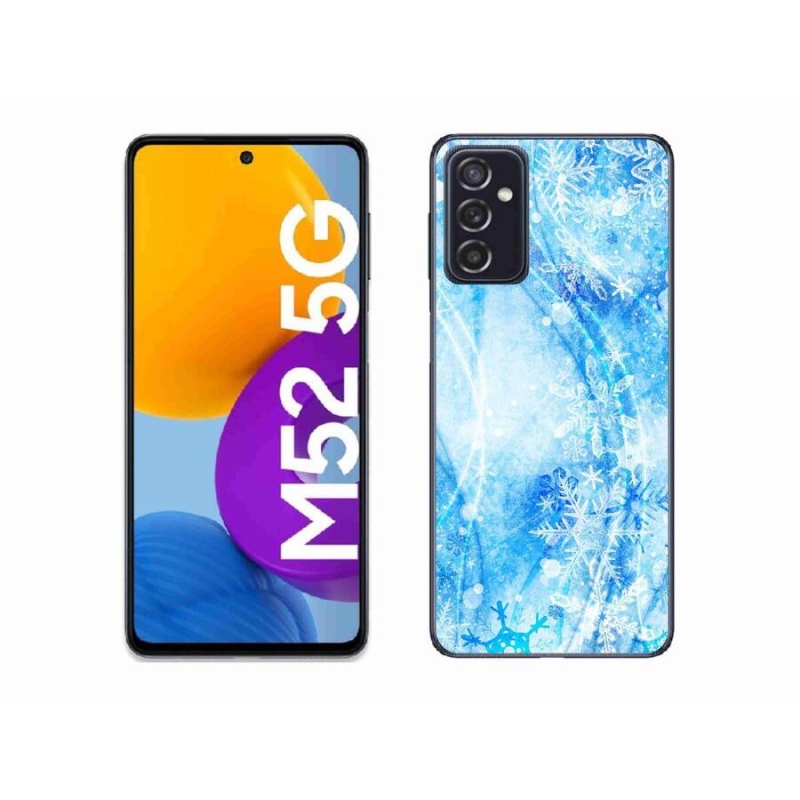 Gelový kryt mmCase na mobil Samsung Galaxy M52 5G - sněhové vločky