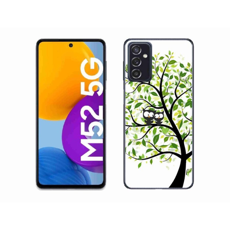 Gelový kryt mmCase na mobil Samsung Galaxy M52 5G - sovičky na stromě