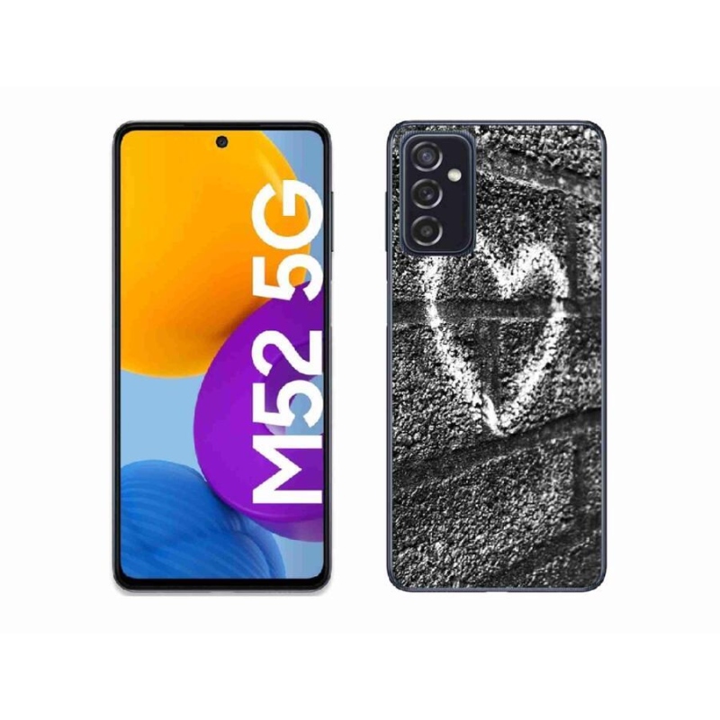 Gelový kryt mmCase na mobil Samsung Galaxy M52 5G - srdce na zdi