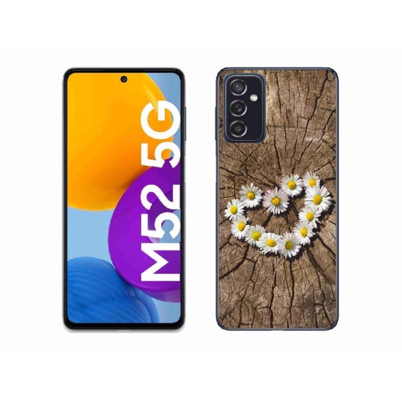 Gelový kryt mmCase na mobil Samsung Galaxy M52 5G - srdce z kopretin