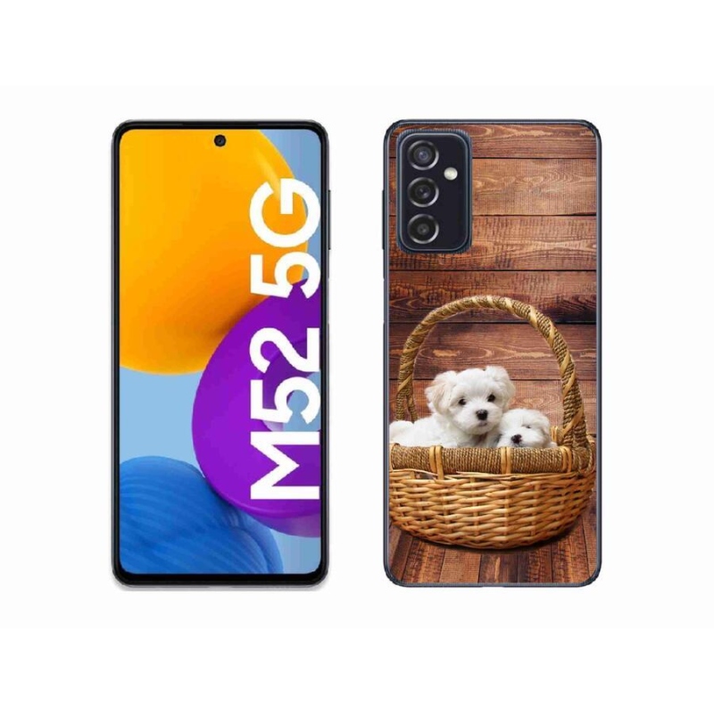 Gelový kryt mmCase na mobil Samsung Galaxy M52 5G - štěňátka