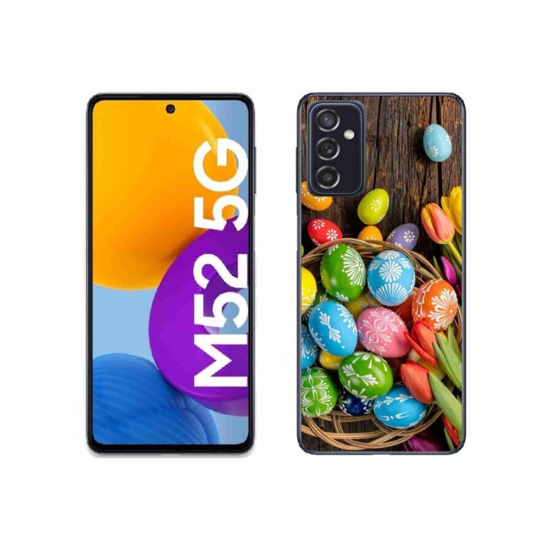 Gelový kryt mmCase na mobil Samsung Galaxy M52 5G - velikonoční vajíčka