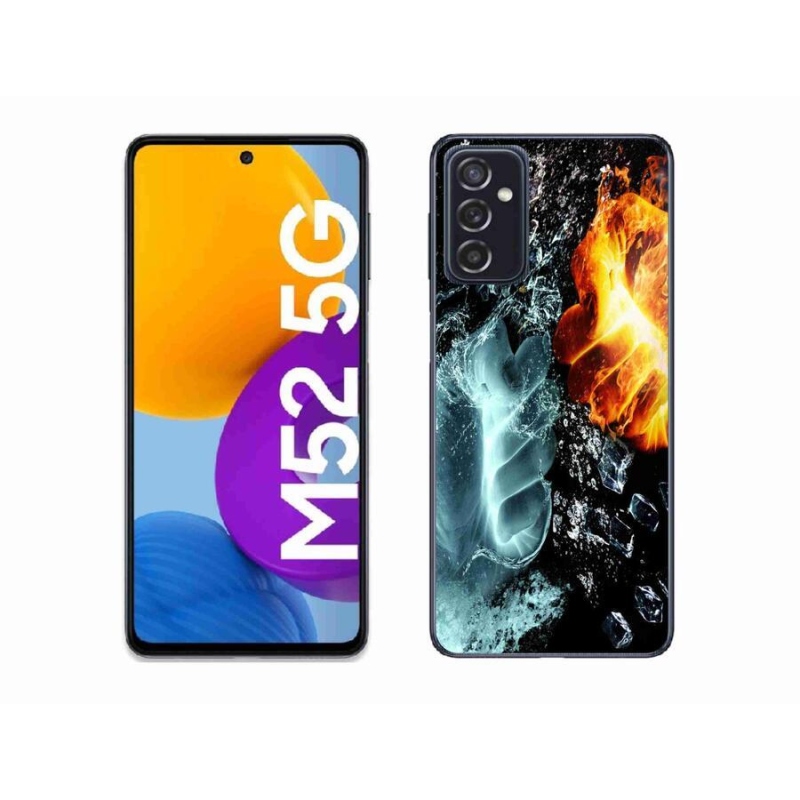 Gelový kryt mmCase na mobil Samsung Galaxy M52 5G - voda a oheň