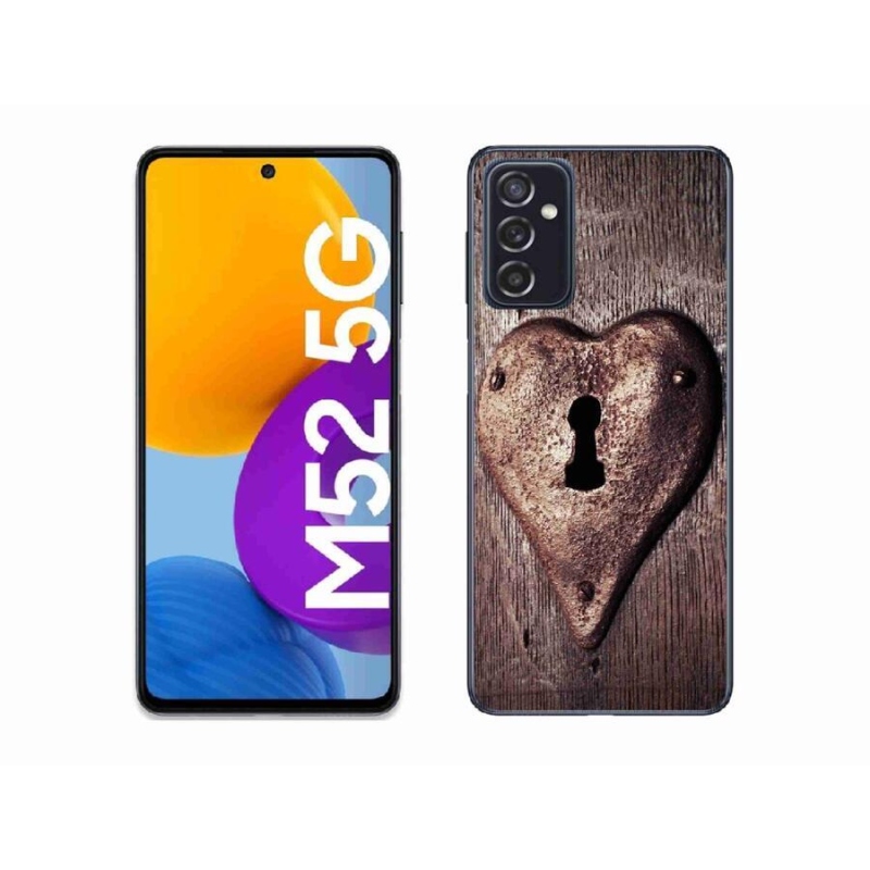 Gelový kryt mmCase na mobil Samsung Galaxy M52 5G - zámek ve tvaru srdce