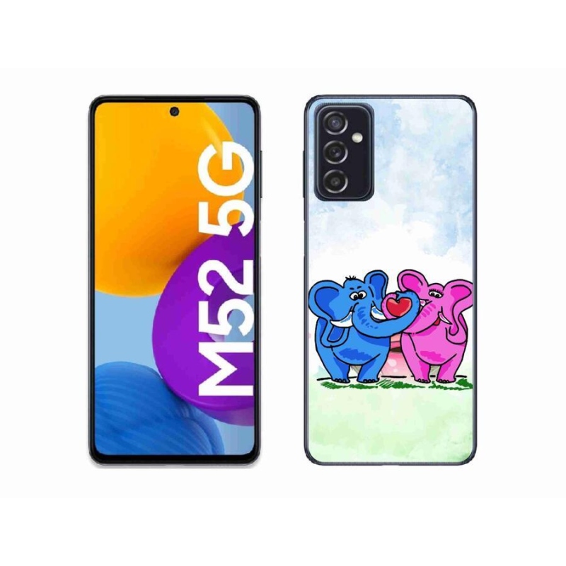 Gelový kryt mmCase na mobil Samsung Galaxy M52 5G - zamilovaní sloni