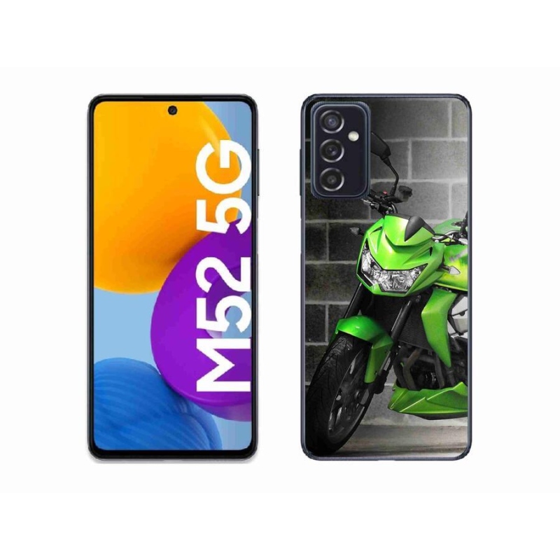 Gelový kryt mmCase na mobil Samsung Galaxy M52 5G - zelená motorka