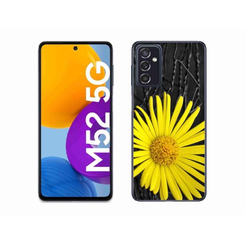 Gelový kryt mmCase na mobil Samsung Galaxy M52 5G - žlutá květina