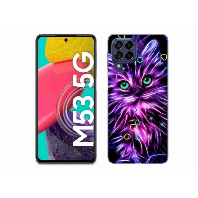 Gelový kryt mmCase na mobil Samsung Galaxy M53 5G - abstraktní kočka