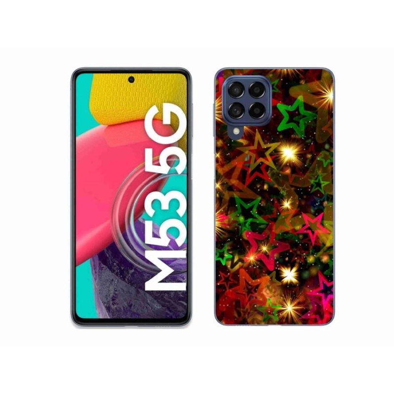 Gelový kryt mmCase na mobil Samsung Galaxy M53 5G - barevné hvězdičky