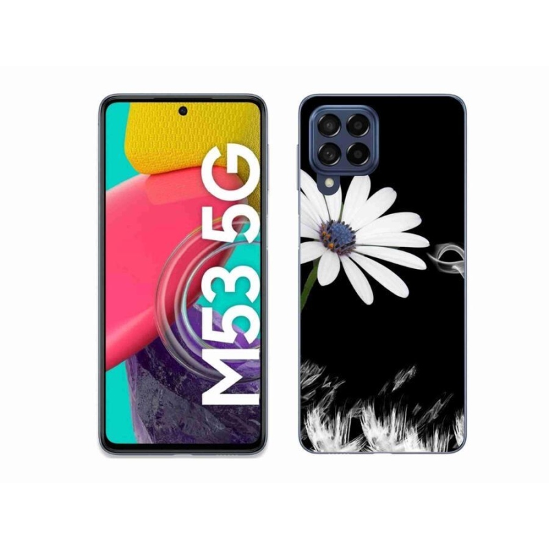 Gelový kryt mmCase na mobil Samsung Galaxy M53 5G - bílá květina