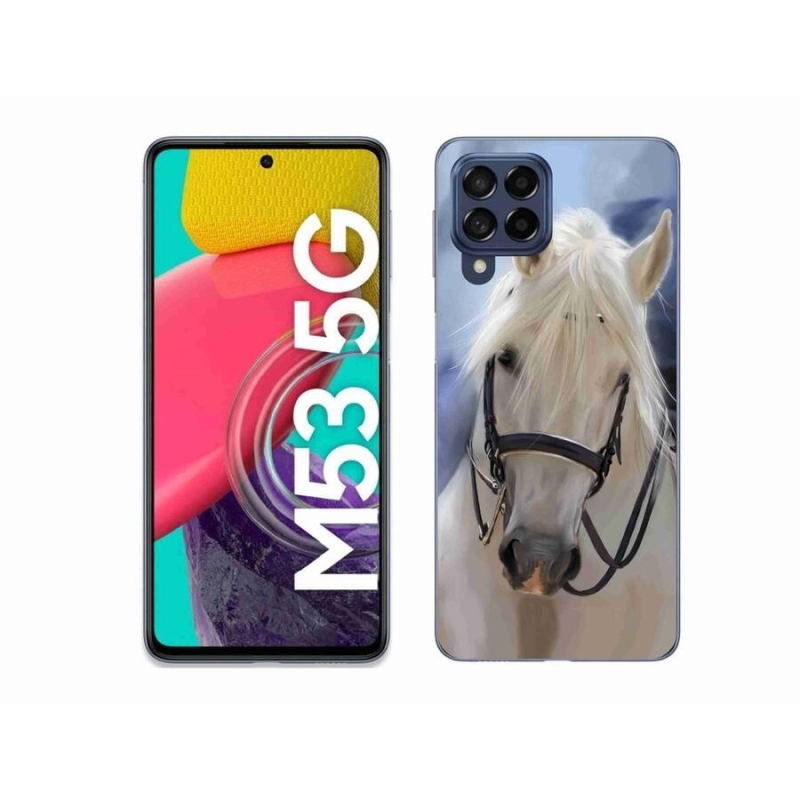 Gelový kryt mmCase na mobil Samsung Galaxy M53 5G - bílý kůň