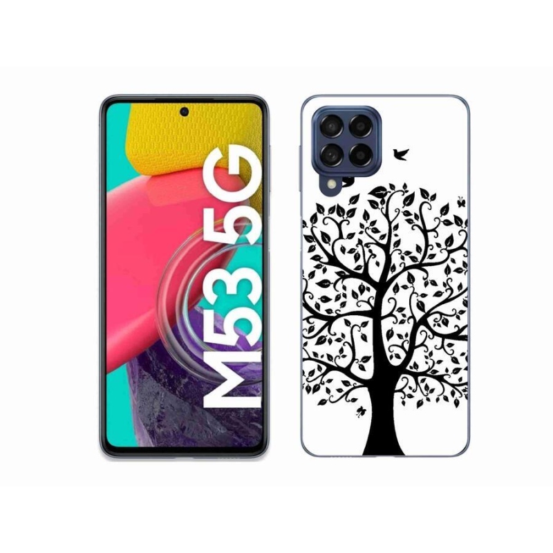 Gelový kryt mmCase na mobil Samsung Galaxy M53 5G - černobílý strom