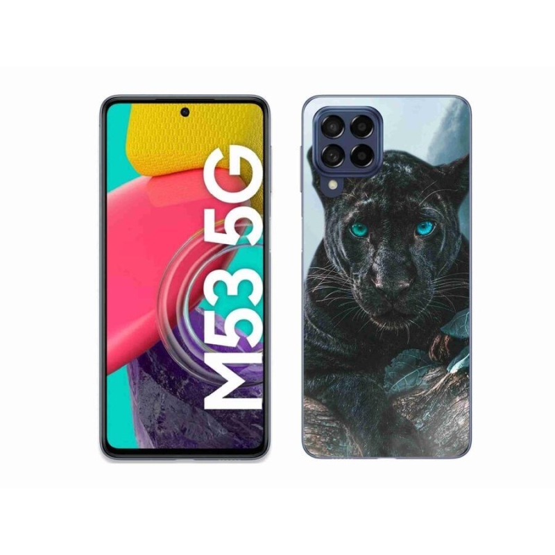 Gelový kryt mmCase na mobil Samsung Galaxy M53 5G - černý panter