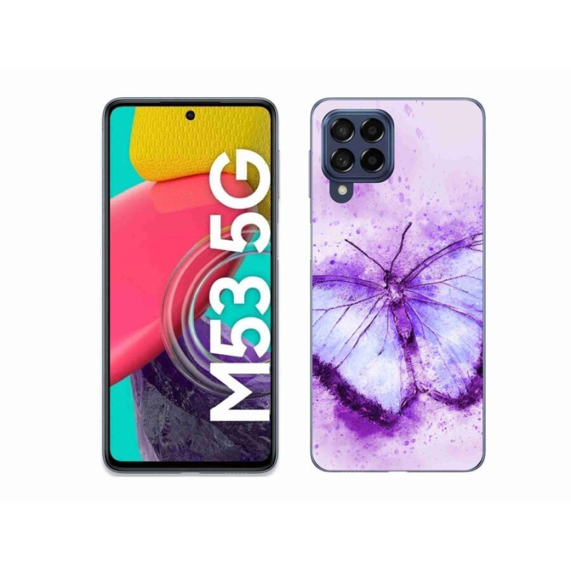 Gelový kryt mmCase na mobil Samsung Galaxy M53 5G - fialový motýl
