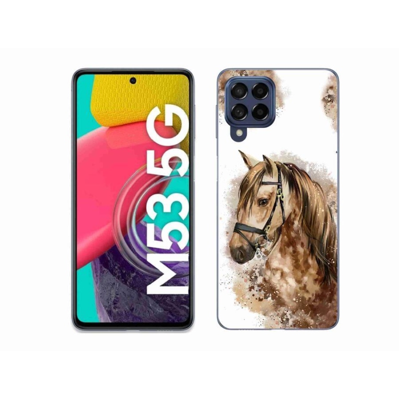 Gelový kryt mmCase na mobil Samsung Galaxy M53 5G - hnědý kreslený kůň