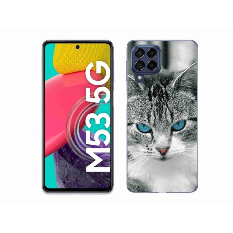 Gelový kryt mmCase na mobil Samsung Galaxy M53 5G - kočičí pohled 1