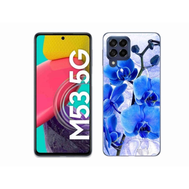 Gelový kryt mmCase na mobil Samsung Galaxy M53 5G - modré květy