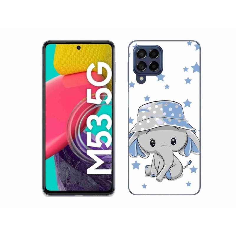 Gelový kryt mmCase na mobil Samsung Galaxy M53 5G - modrý slon