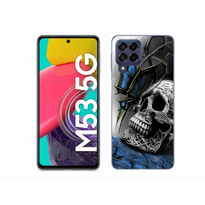 Gelový kryt mmCase na mobil Samsung Galaxy M53 5G - motýl a lebka