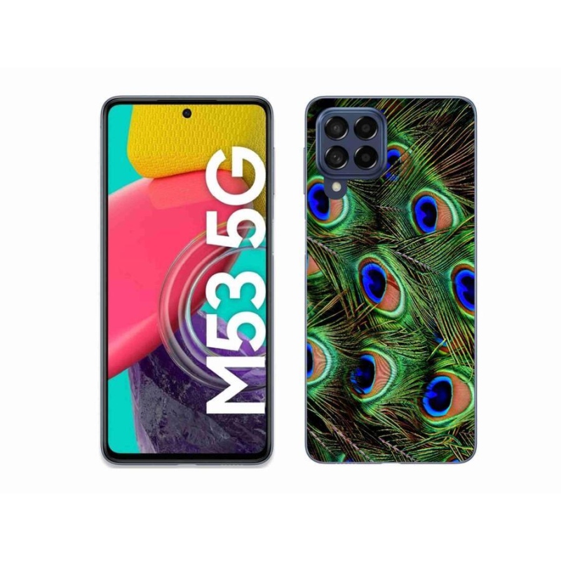 Gelový kryt mmCase na mobil Samsung Galaxy M53 5G - paví peří