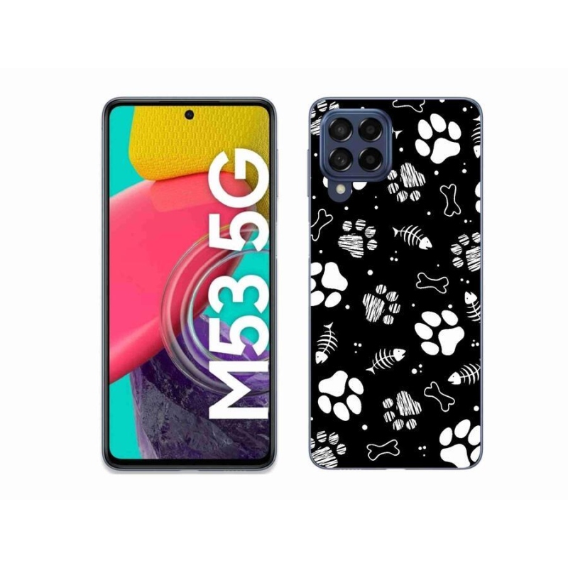 Gelový kryt mmCase na mobil Samsung Galaxy M53 5G - psí tlapky