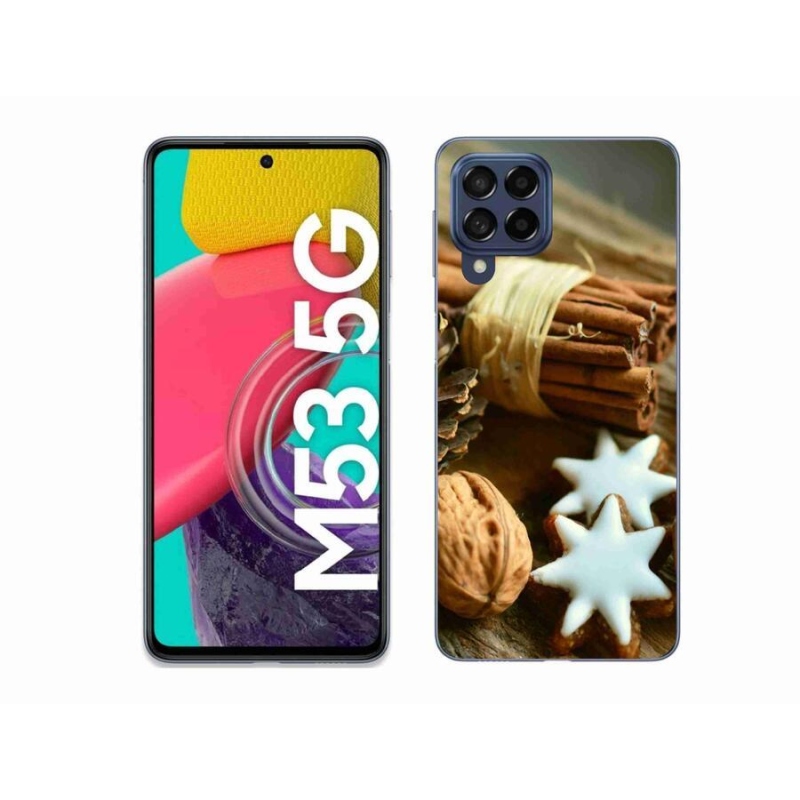 Gelový kryt mmCase na mobil Samsung Galaxy M53 5G - skořice a perníčky
