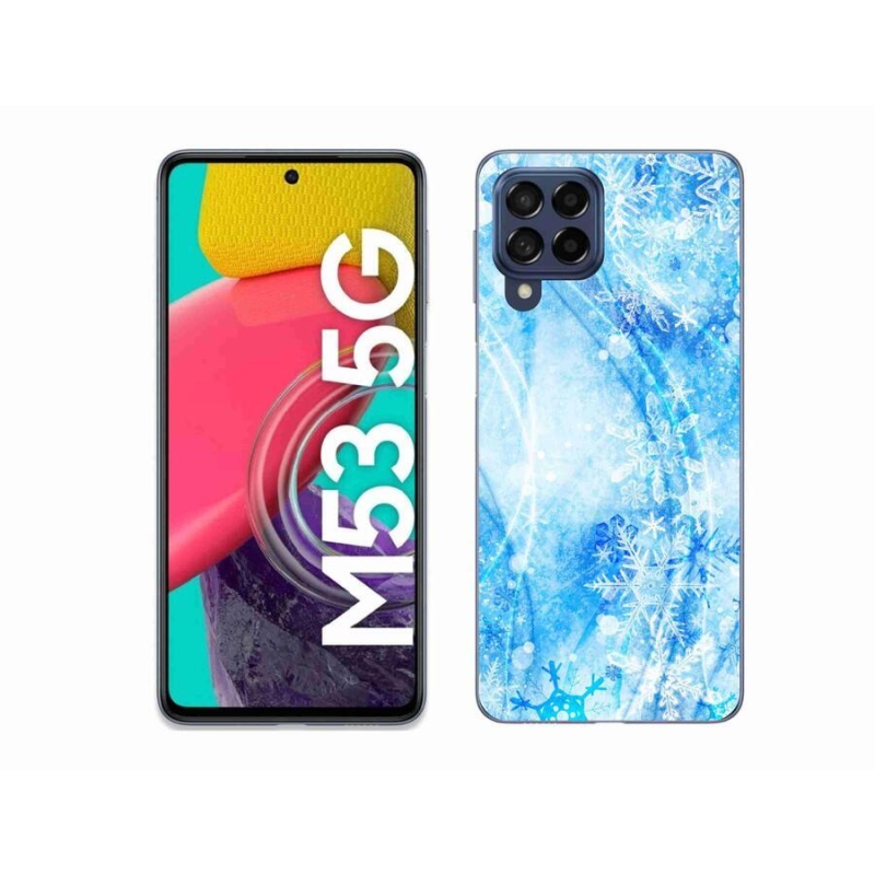 Gelový kryt mmCase na mobil Samsung Galaxy M53 5G - sněhové vločky