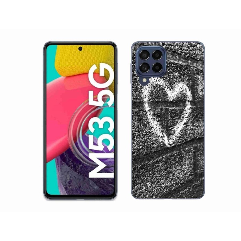 Gelový kryt mmCase na mobil Samsung Galaxy M53 5G - srdce na zdi