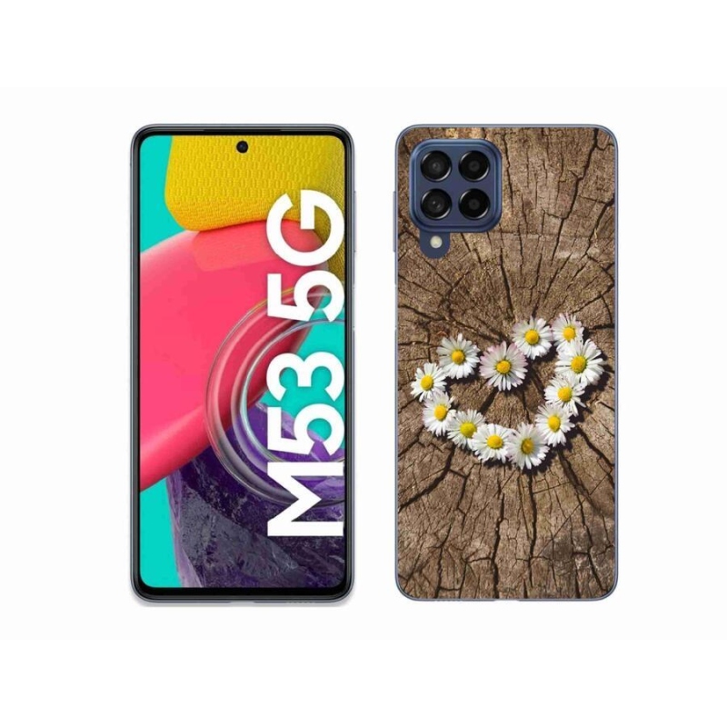 Gelový kryt mmCase na mobil Samsung Galaxy M53 5G - srdce z kopretin