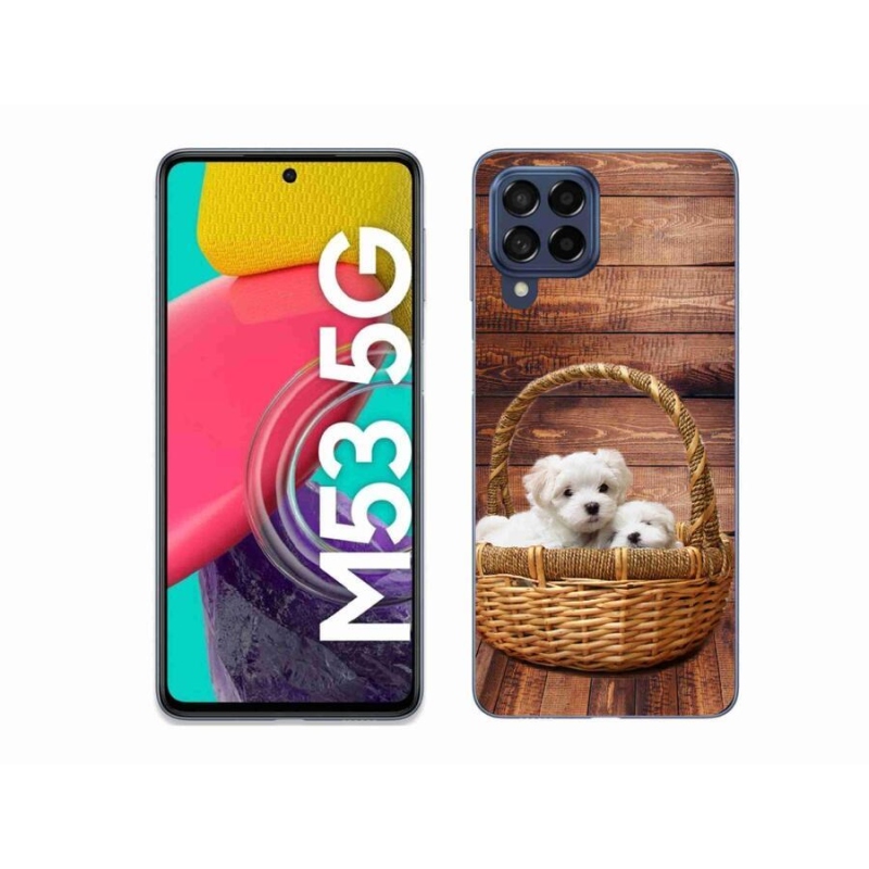 Gelový kryt mmCase na mobil Samsung Galaxy M53 5G - štěňátka