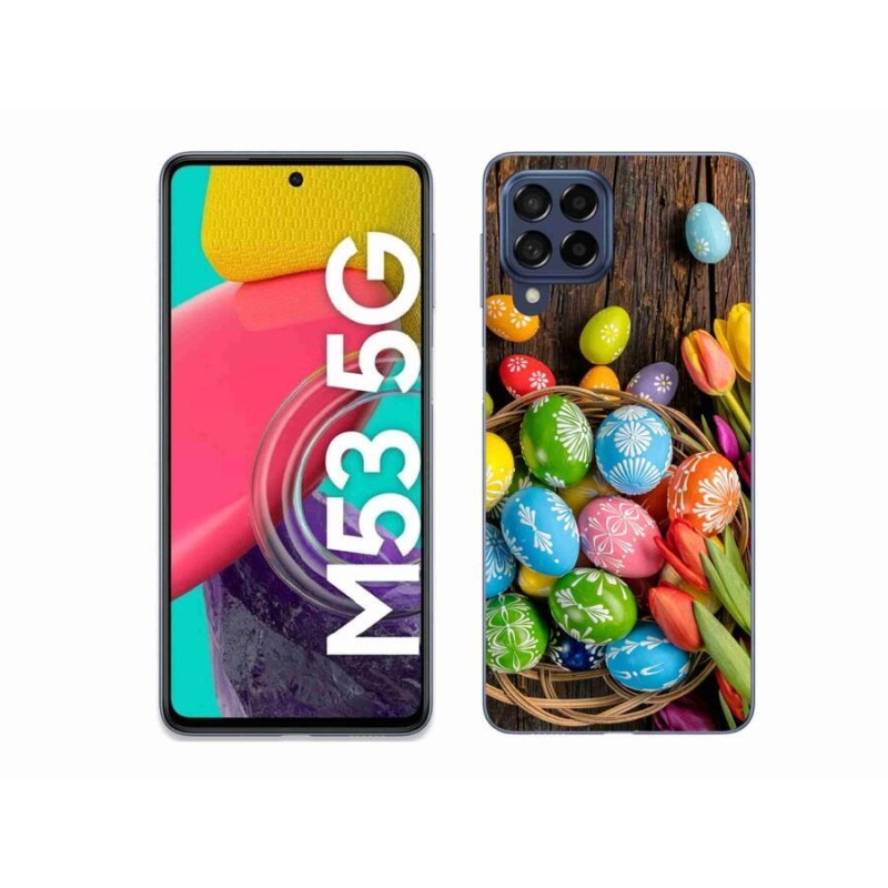Gelový kryt mmCase na mobil Samsung Galaxy M53 5G - velikonoční vajíčka