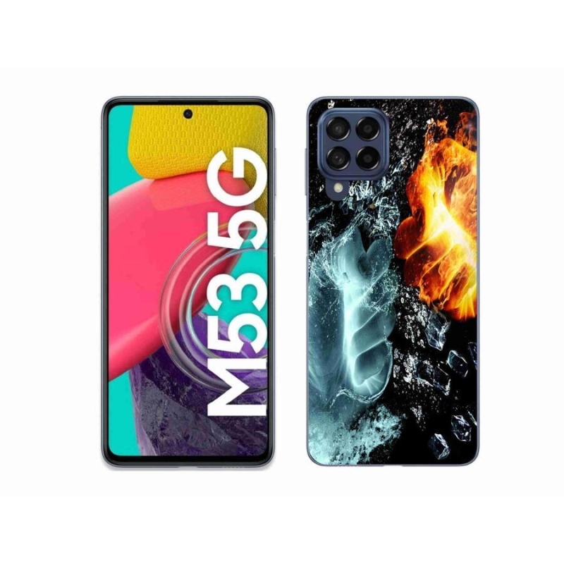 Gelový kryt mmCase na mobil Samsung Galaxy M53 5G - voda a oheň