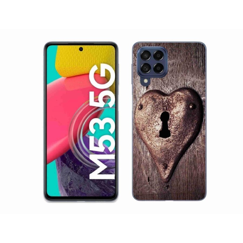 Gelový kryt mmCase na mobil Samsung Galaxy M53 5G - zámek ve tvaru srdce