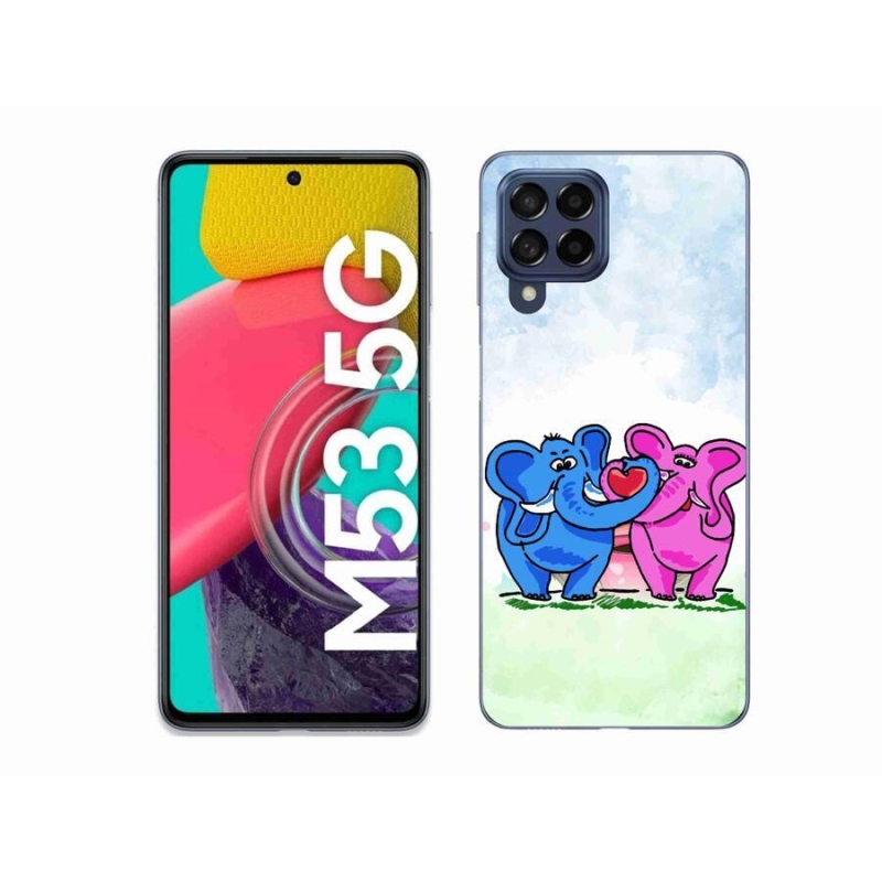 Gelový kryt mmCase na mobil Samsung Galaxy M53 5G - zamilovaní sloni