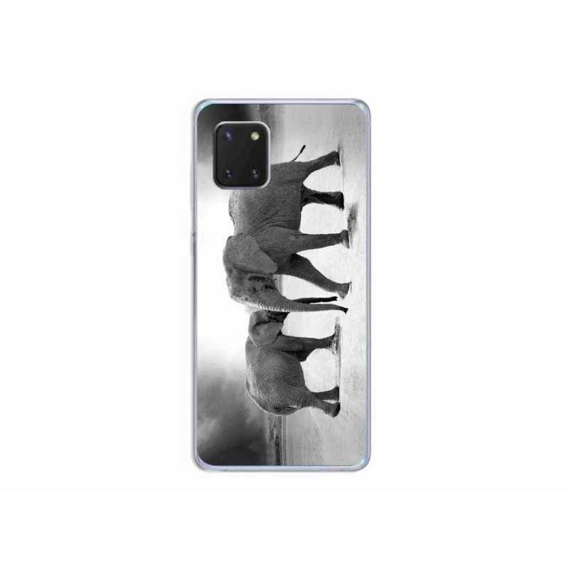 Gelový kryt mmCase na mobil Samsung Galaxy Note 10 Lite - černobílí sloni