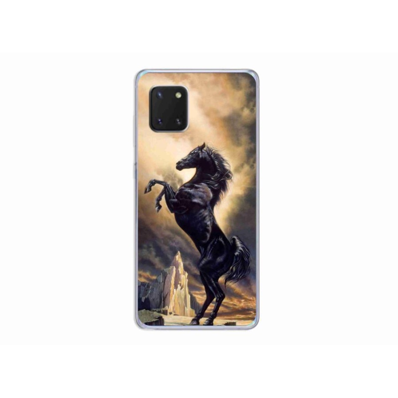 Gelový kryt mmCase na mobil Samsung Galaxy Note 10 Lite - černý kreslený kůň