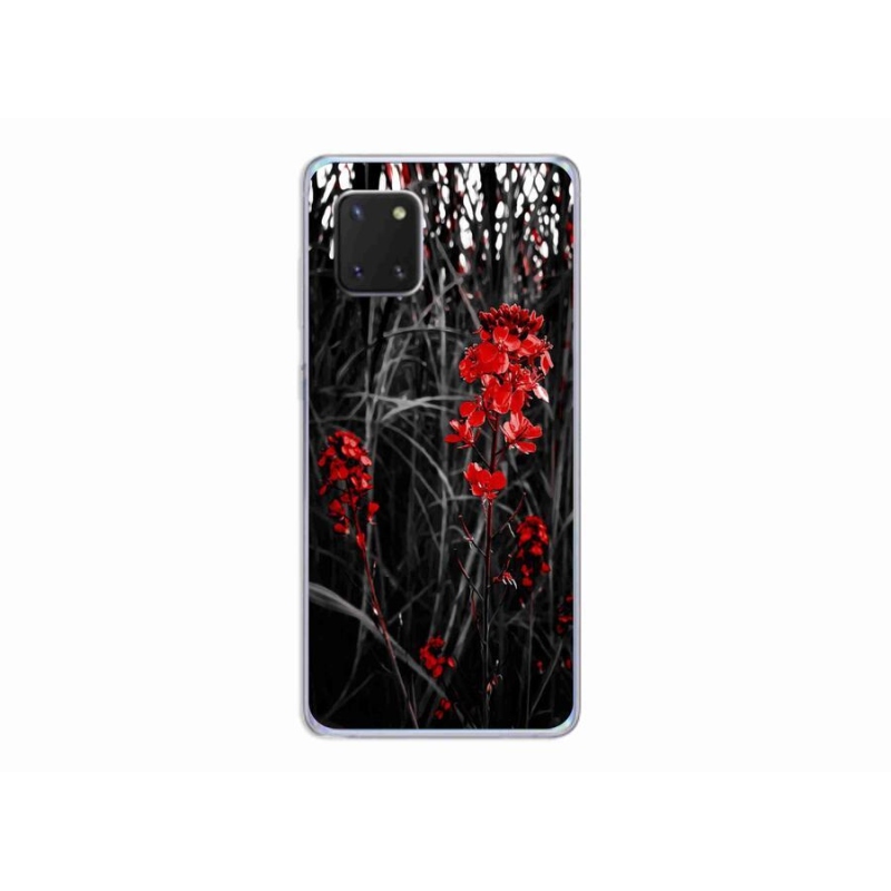 Gelový kryt mmCase na mobil Samsung Galaxy Note 10 Lite - červená rostlina