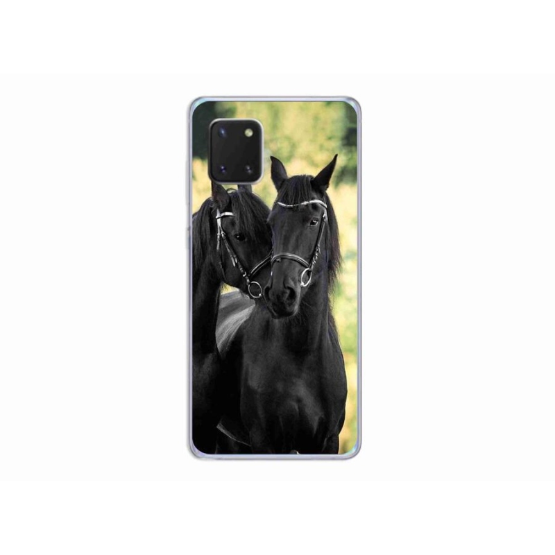 Gelový kryt mmCase na mobil Samsung Galaxy Note 10 Lite - dva černí koně