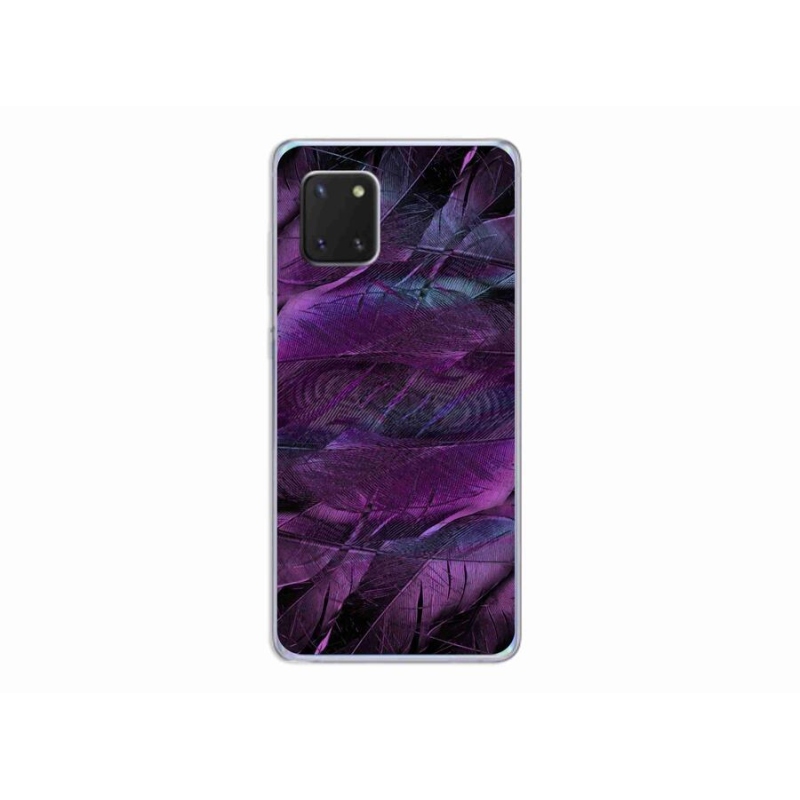 Gelový kryt mmCase na mobil Samsung Galaxy Note 10 Lite - fialová pírka
