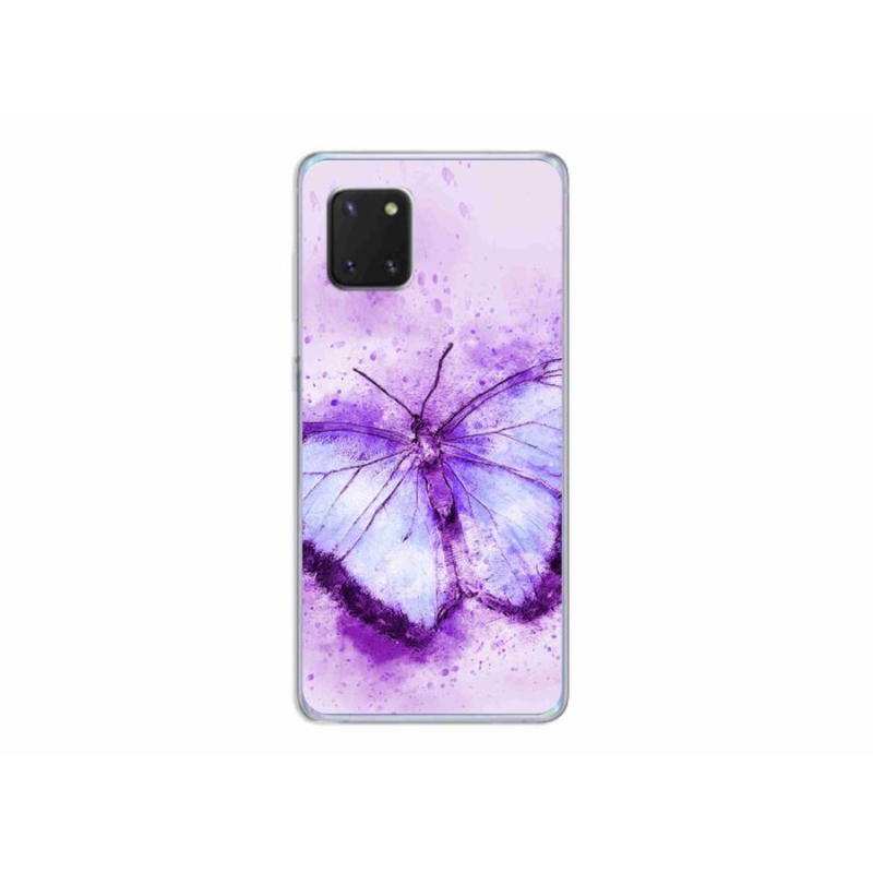 Gelový kryt mmCase na mobil Samsung Galaxy Note 10 Lite - fialový motýl
